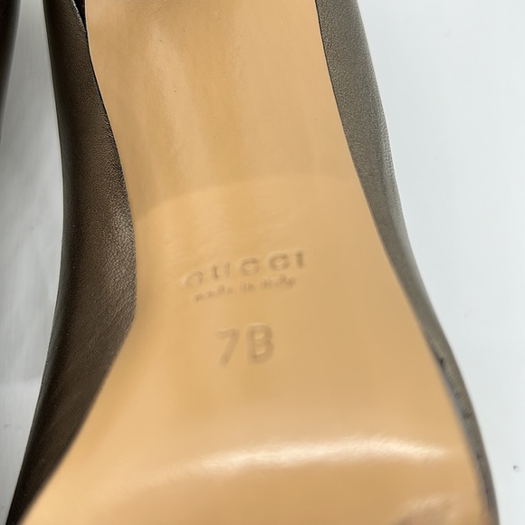 Gucci Authentic Gorgeous Metallic Nappa Silk Block Heel Shoes **Size 7** - Picture 7 of 11